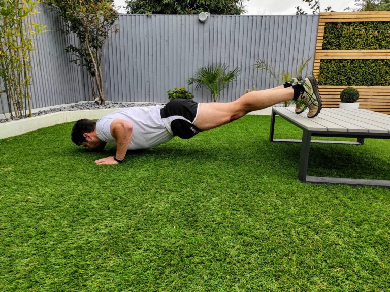 Decline pushup variation